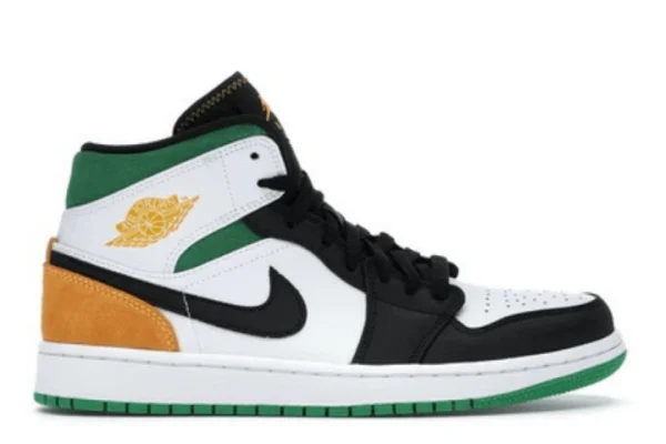 Jordan1 Mid SE White Laser Orange Luky Green