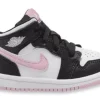 jordan kids Mid White Black Light Artic Pink